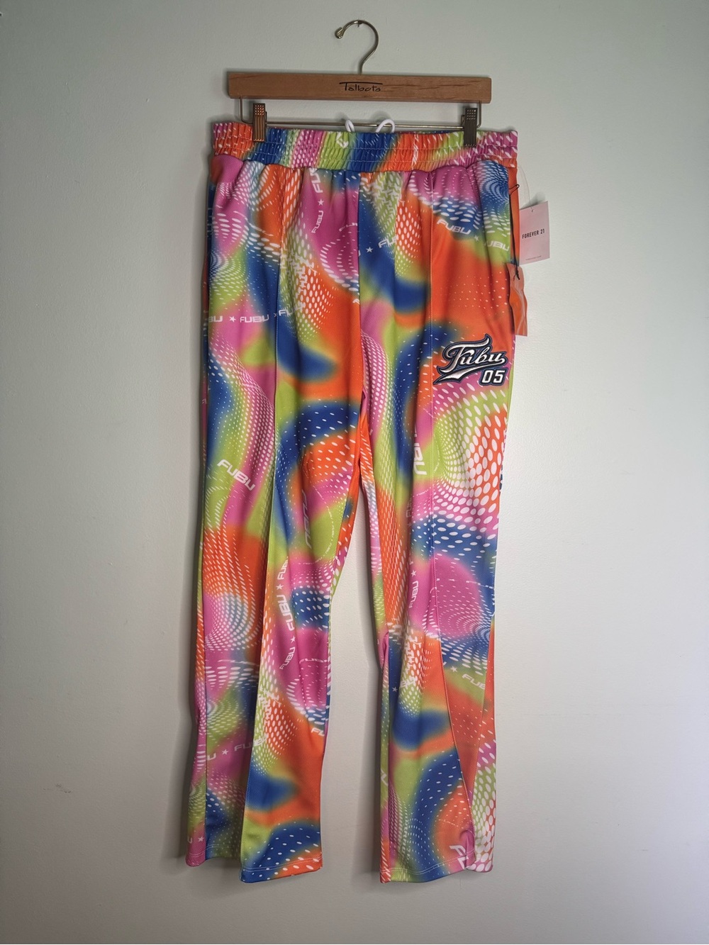 NWT FUBU 05 Multicolor Wave Print Track Pants (XL)